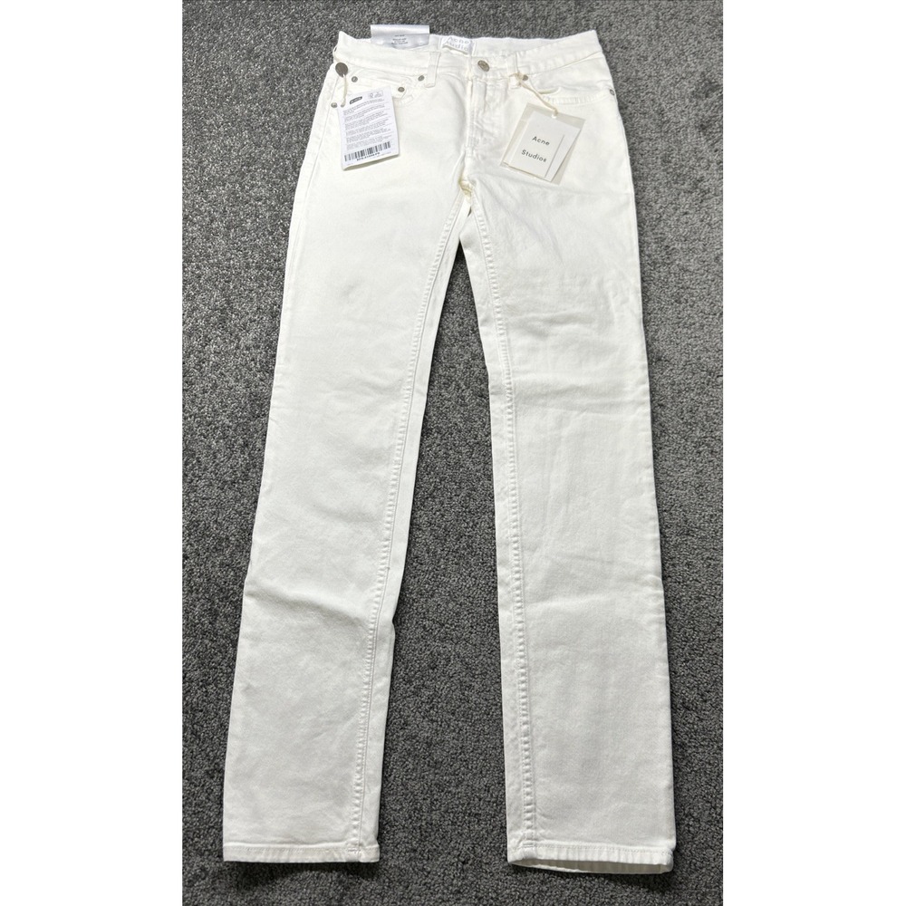 Acne Studios Ace Jeans Mens 28x32 White Skinny Leg Tapered Denim